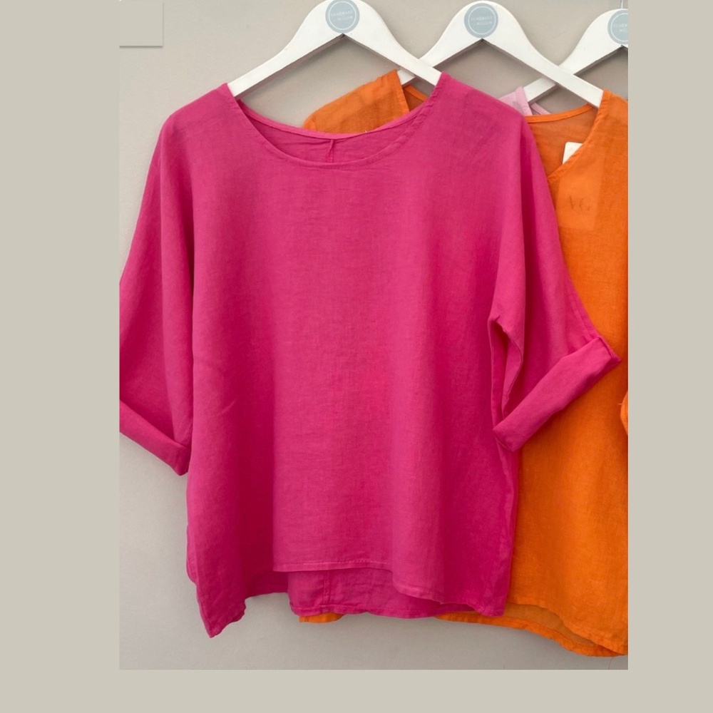 BOGO SEAGRASS & WILLOW THE LEXI Linen Cotton Mix Top Linen Top OSFM